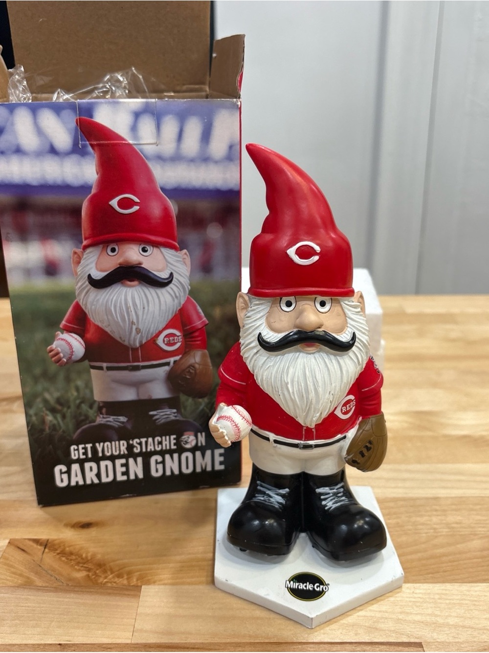 Cincinnati Reds Red Garden Gnome with Mustache